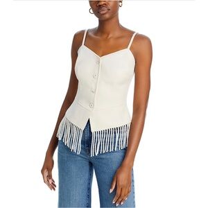 Fore Fringe Vest Top Cream MEDIUM‎